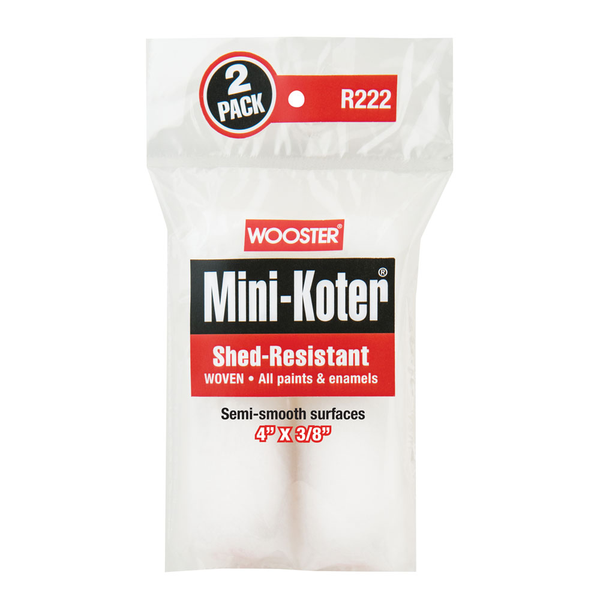 4" Mini-Koter Woven Roller Cover 3/8" 2Pk