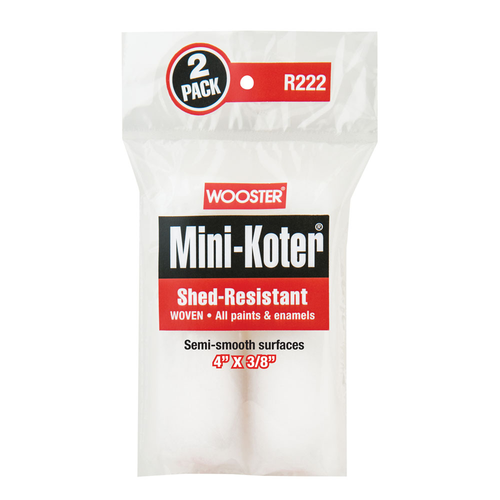 4" Mini-Koter Woven Roller Cover 3/8" 2Pk