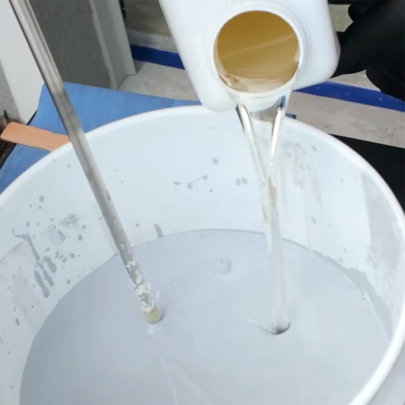 Step 10: Mixing Floor Base-Coat Epoxy